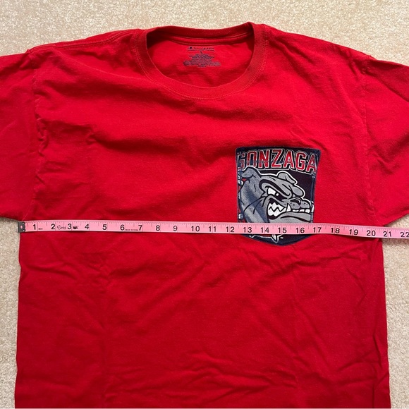 Gonzaga University Shirt Mens Large Red Bulldogs NCAA Champion Cotton Crew Neck - Picture 5 of 8